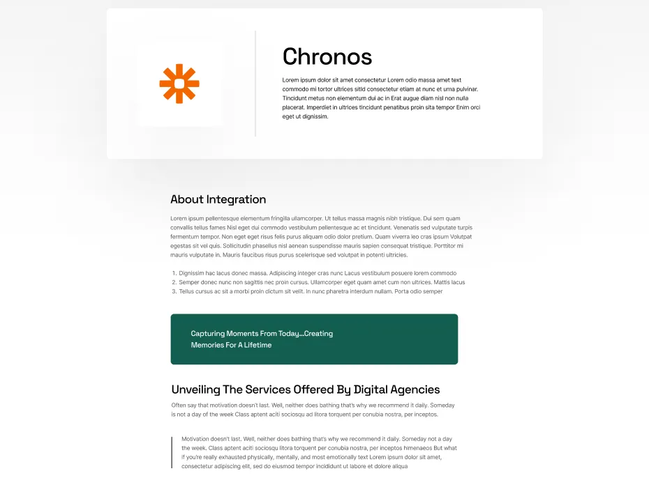 Integrations Details Screenshot