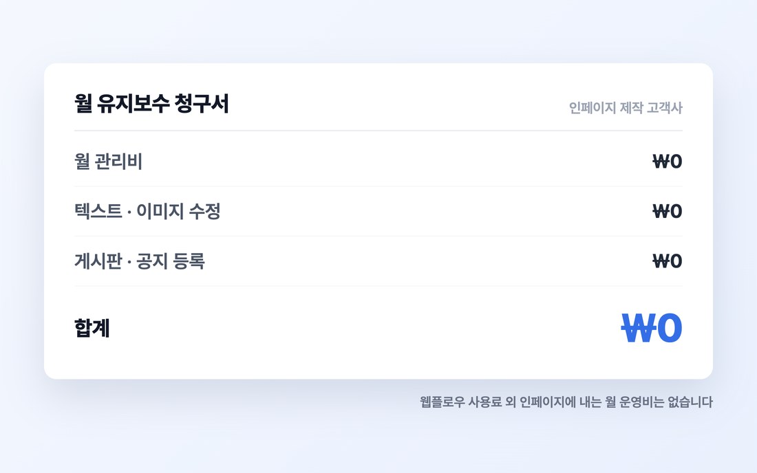 월 유지보수 청구서 합계 0원