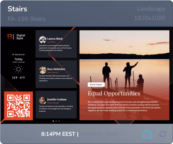 Mvix CMS features multi zone templates for layered content 