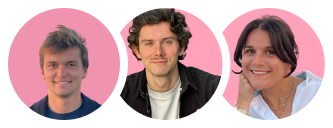 Photos de Louis-Adrien, Mathilde et Antoine, nos 3 Care Experts qui suivront votre dossier.