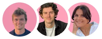 Photos de Louis-Adrien, Mathilde et Antoine, nos 3 Care Experts qui suivront votre dossier.