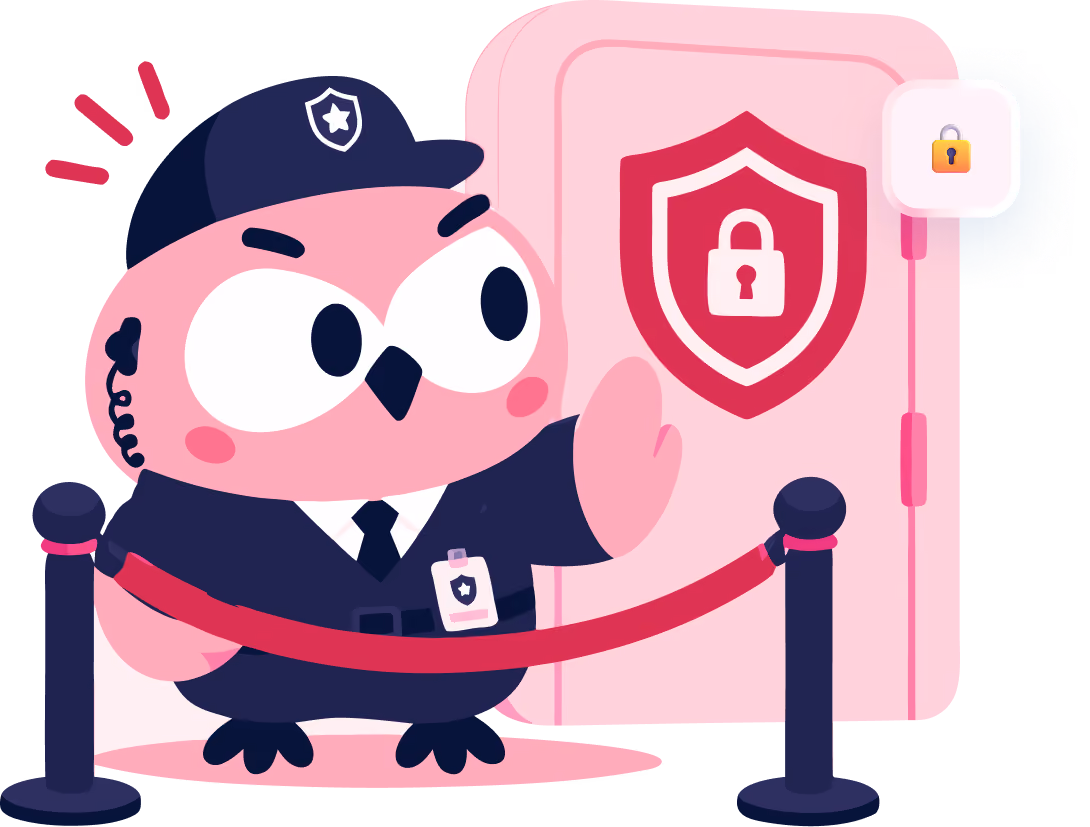 Mascotte Zenior et cadenas symbolisant la protection de vos données