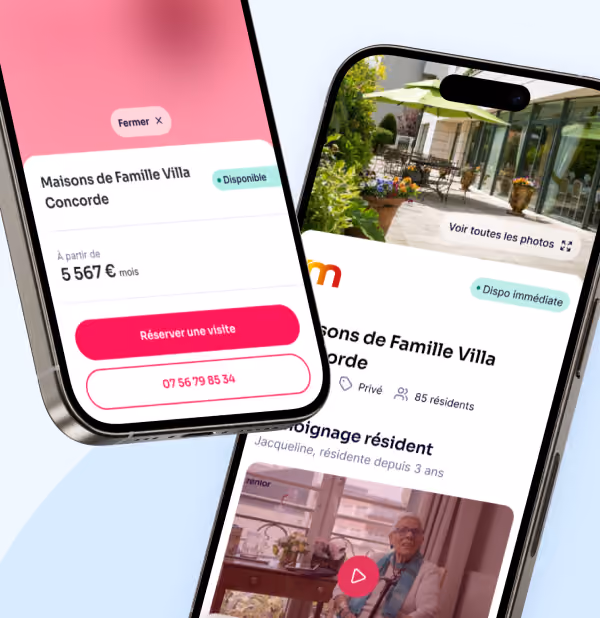 Site de recherche et espace famille Zenior sur mobile