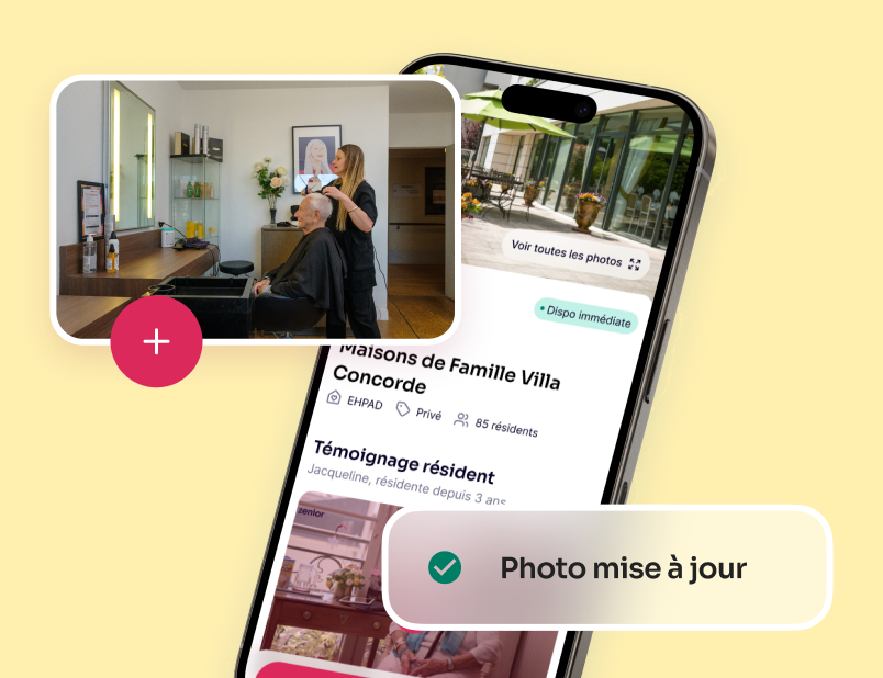 Fiche d’un établissement sur mobile avec une photo mise à jour