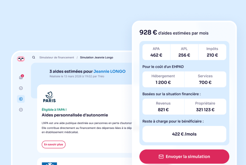 Simulateur d’aides financières partagé avec la famille