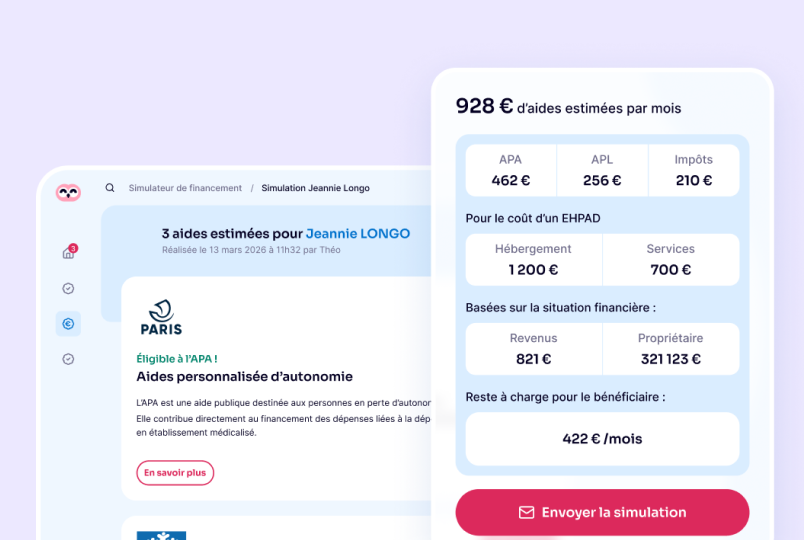 Simulateur d’aides financières partagé avec la famille