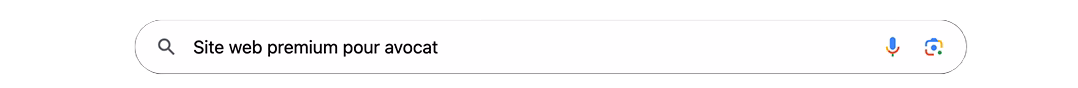 Image d'une barre de recherche indiquant site web pour avocats