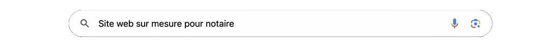 Image d'une barre de recherche indiquant site web pour notaires