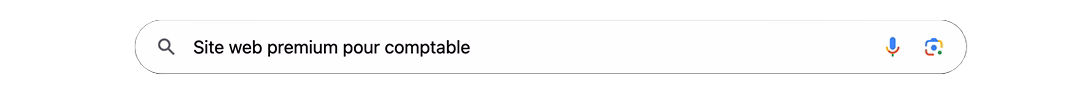 Image d'une barre de recherche indiquant site web pour comptable