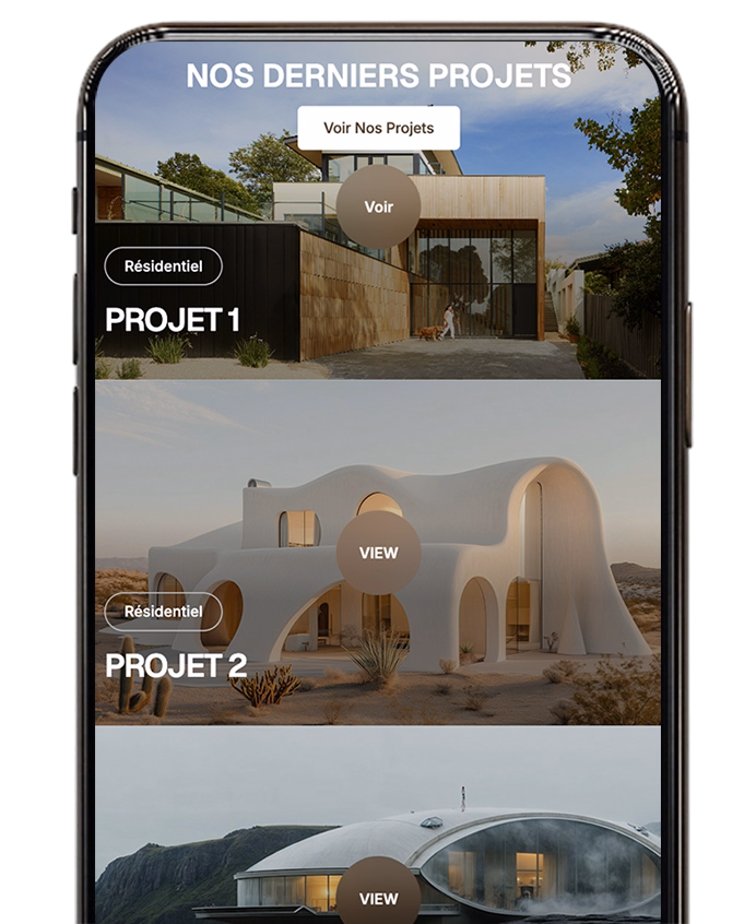 Image d'un design de site web pour architecte créé par l'agence ELR