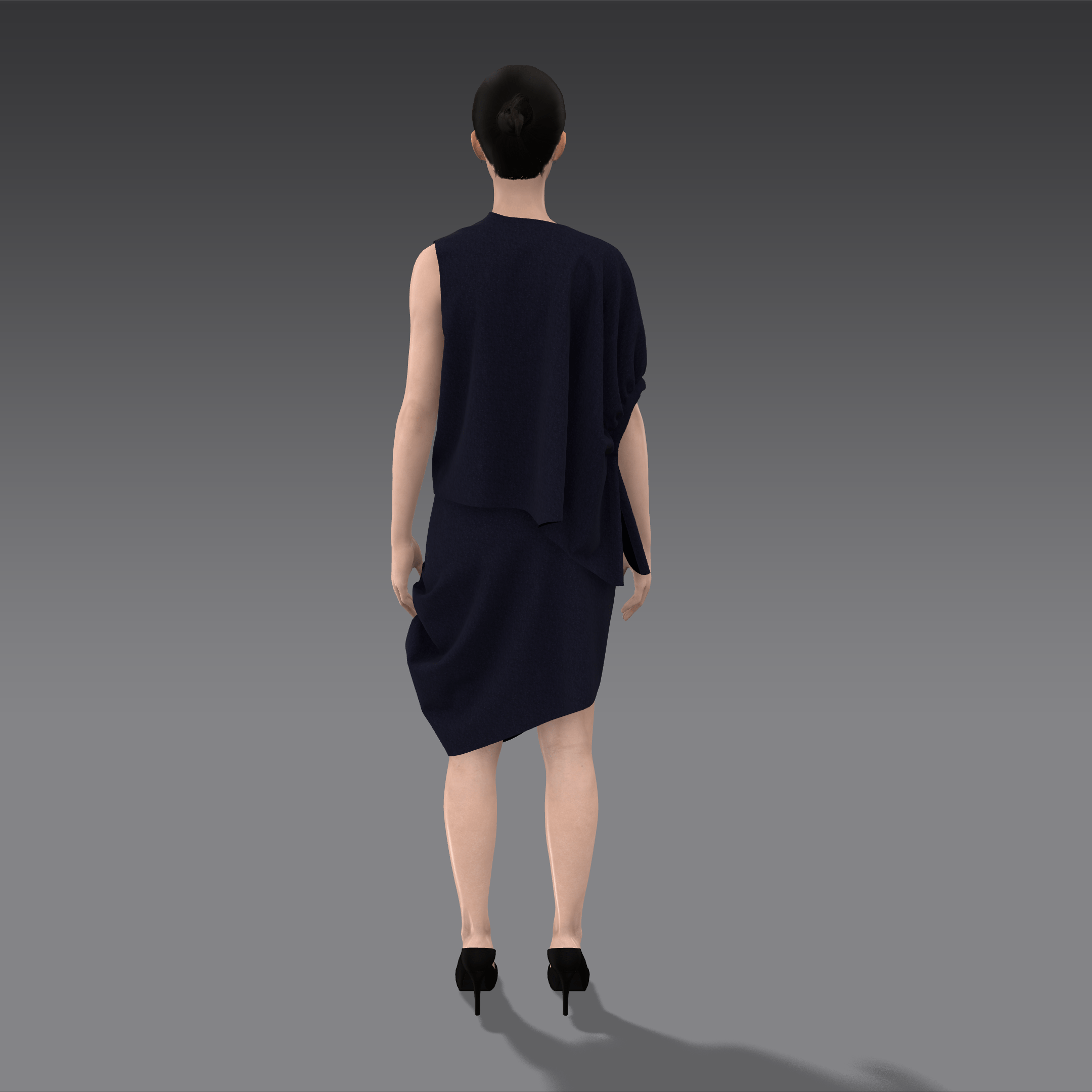 back view of JW Anderson set on character model