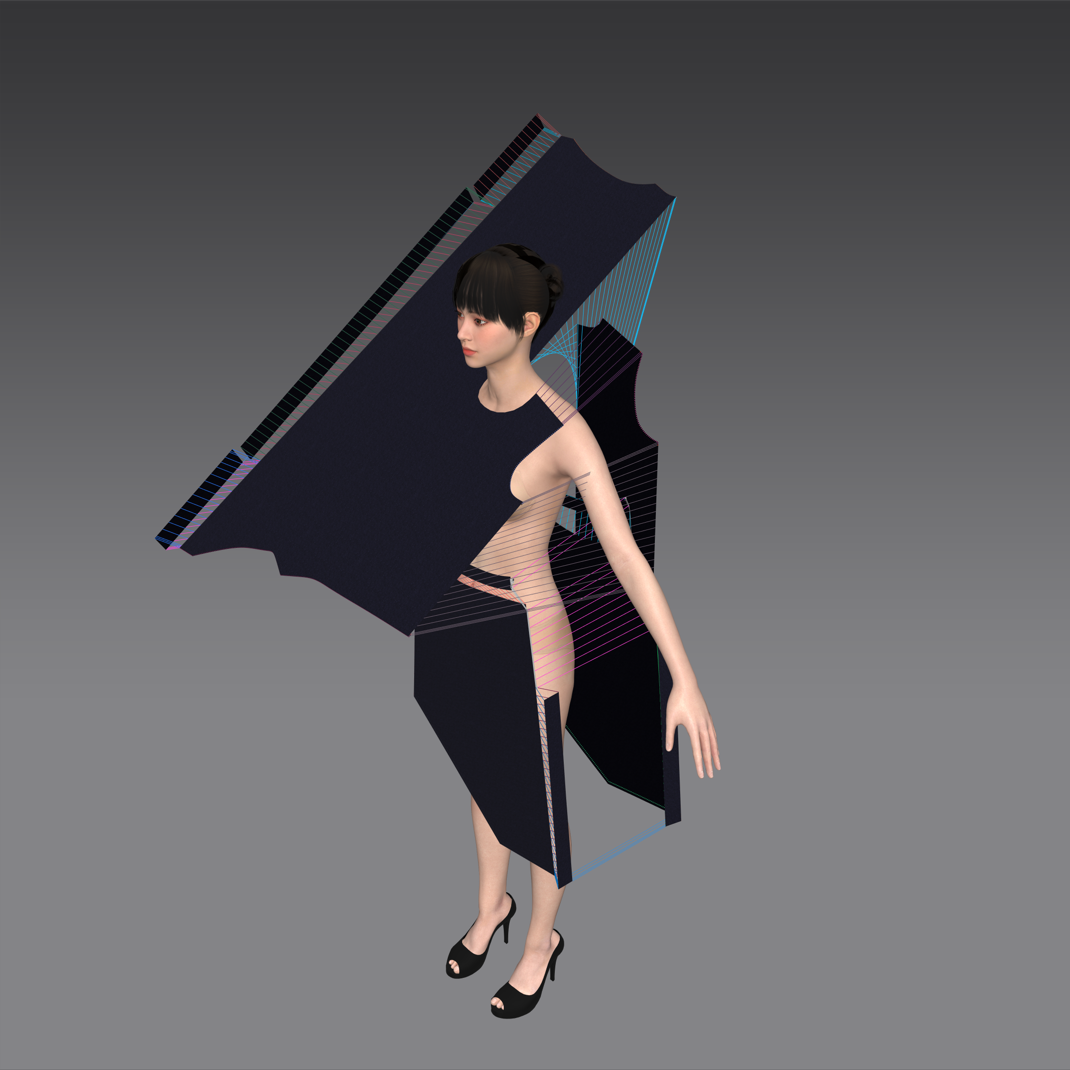 panel overview with sewing lines of JW Anderson set