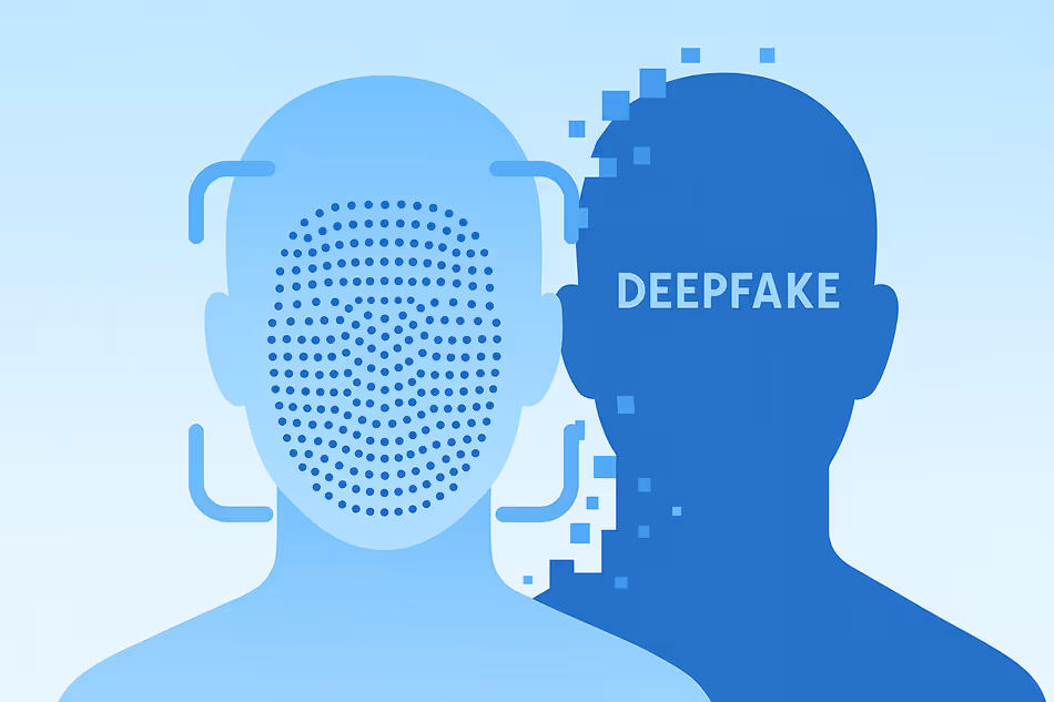 The illustration of a deepfake passing a KYC.