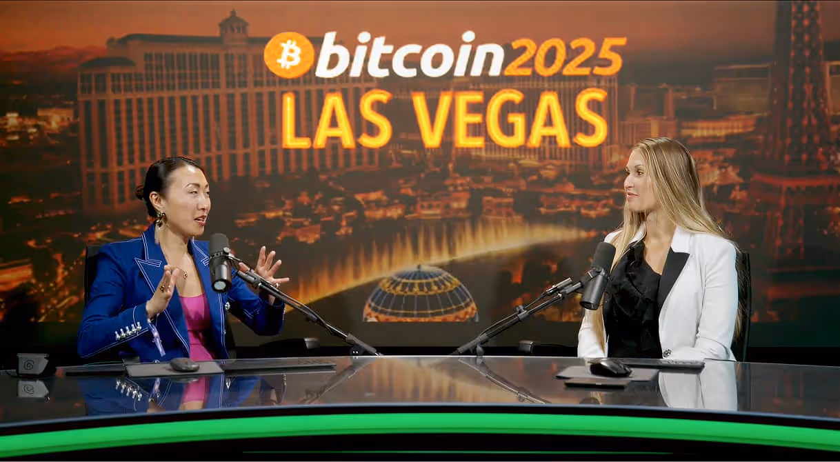 The thumbnail of the Crypto Megan podcast with Charlene Wang.
