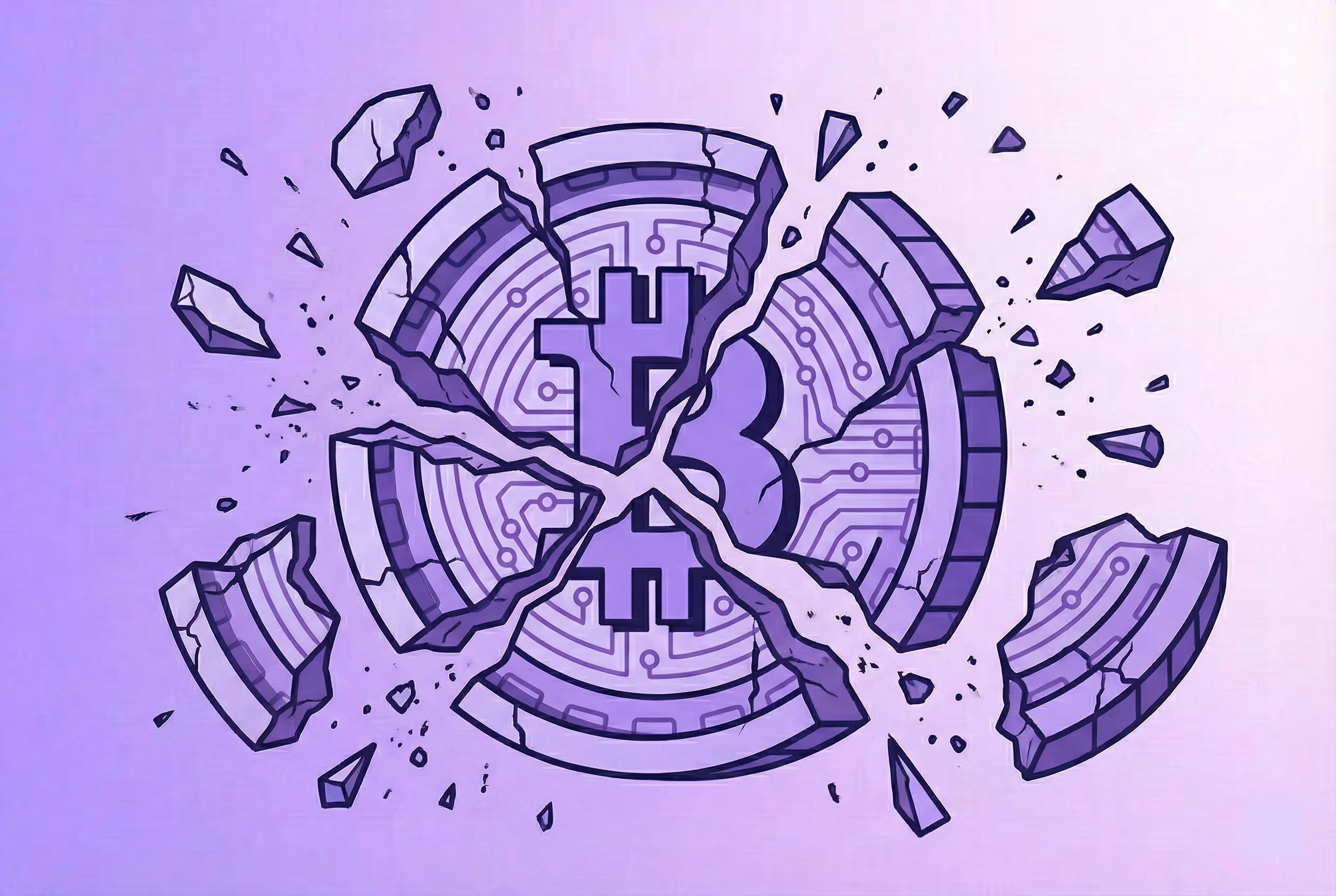 The image of a web3 coin broken.