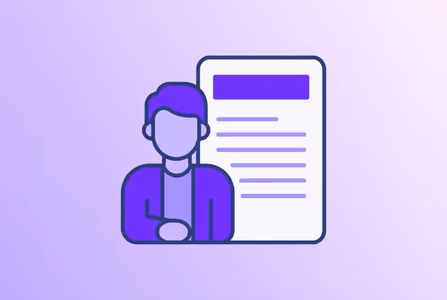 An image of a EDD and a CDD Document in a gradient purple background with a men on the side.