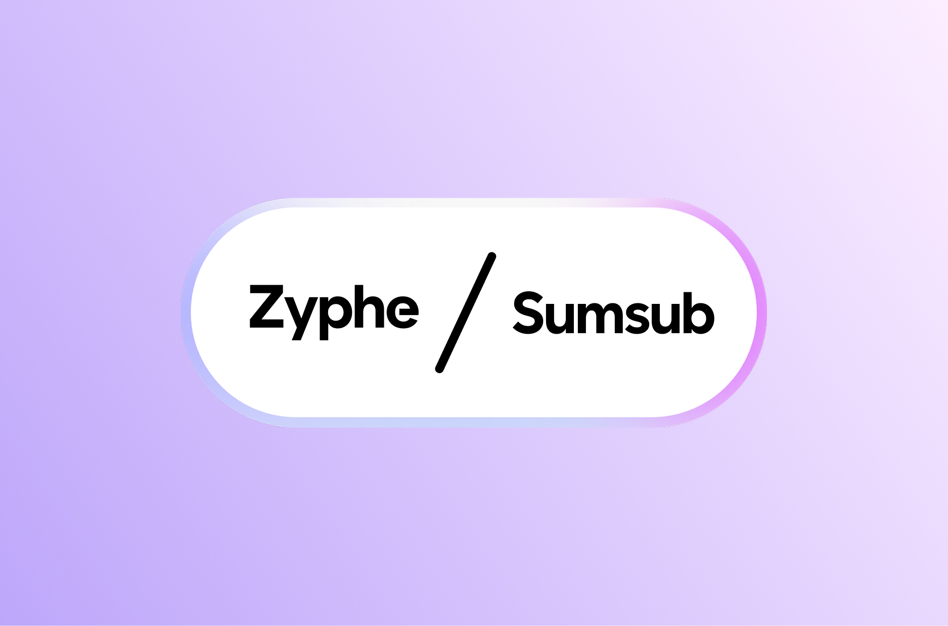 Zyphe vs Sumsub visual in a white and purple background.