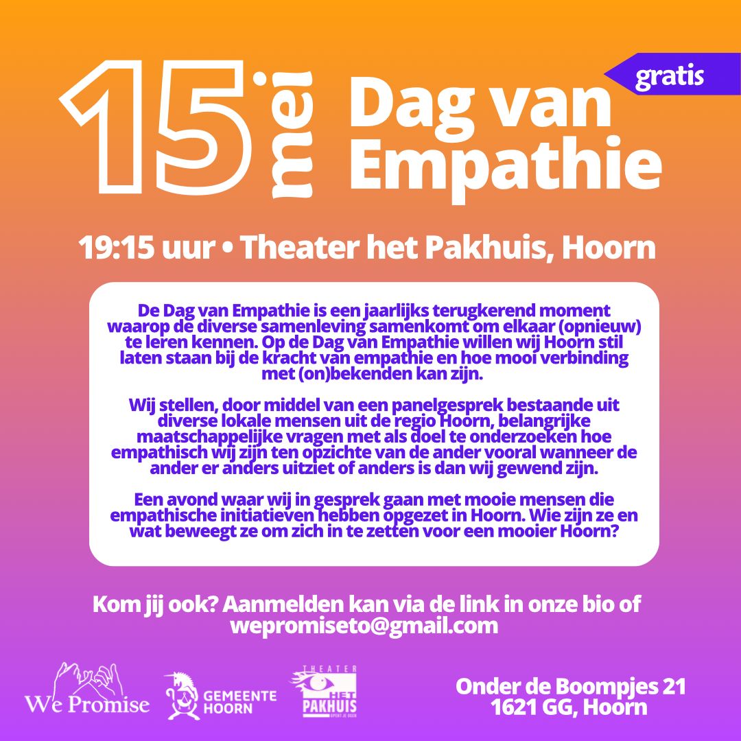 15 mei Dag van Empathie Hoorn