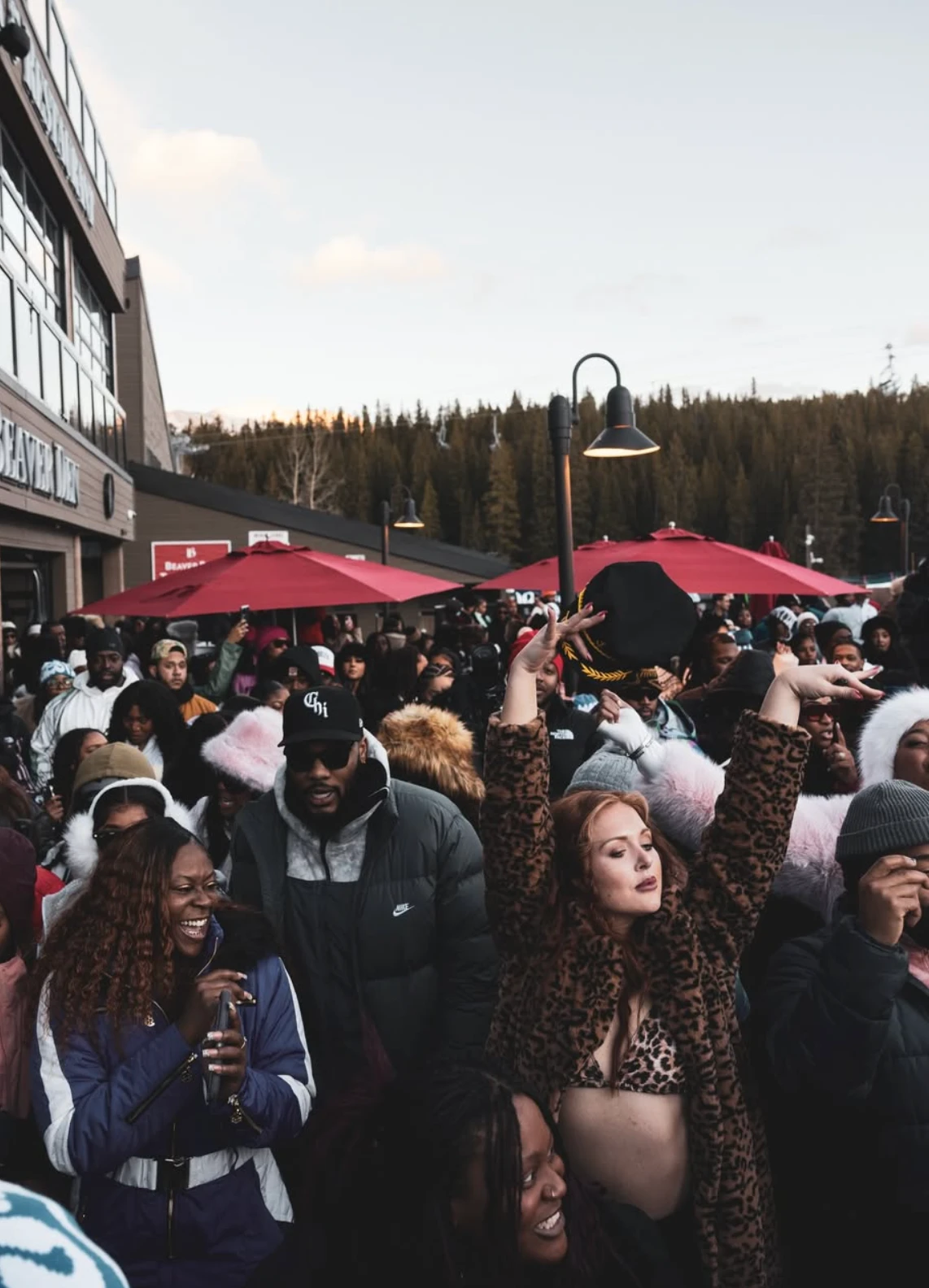 Souled Out Dates ski takeover crowd outdoors in Breckenridge, Colorado