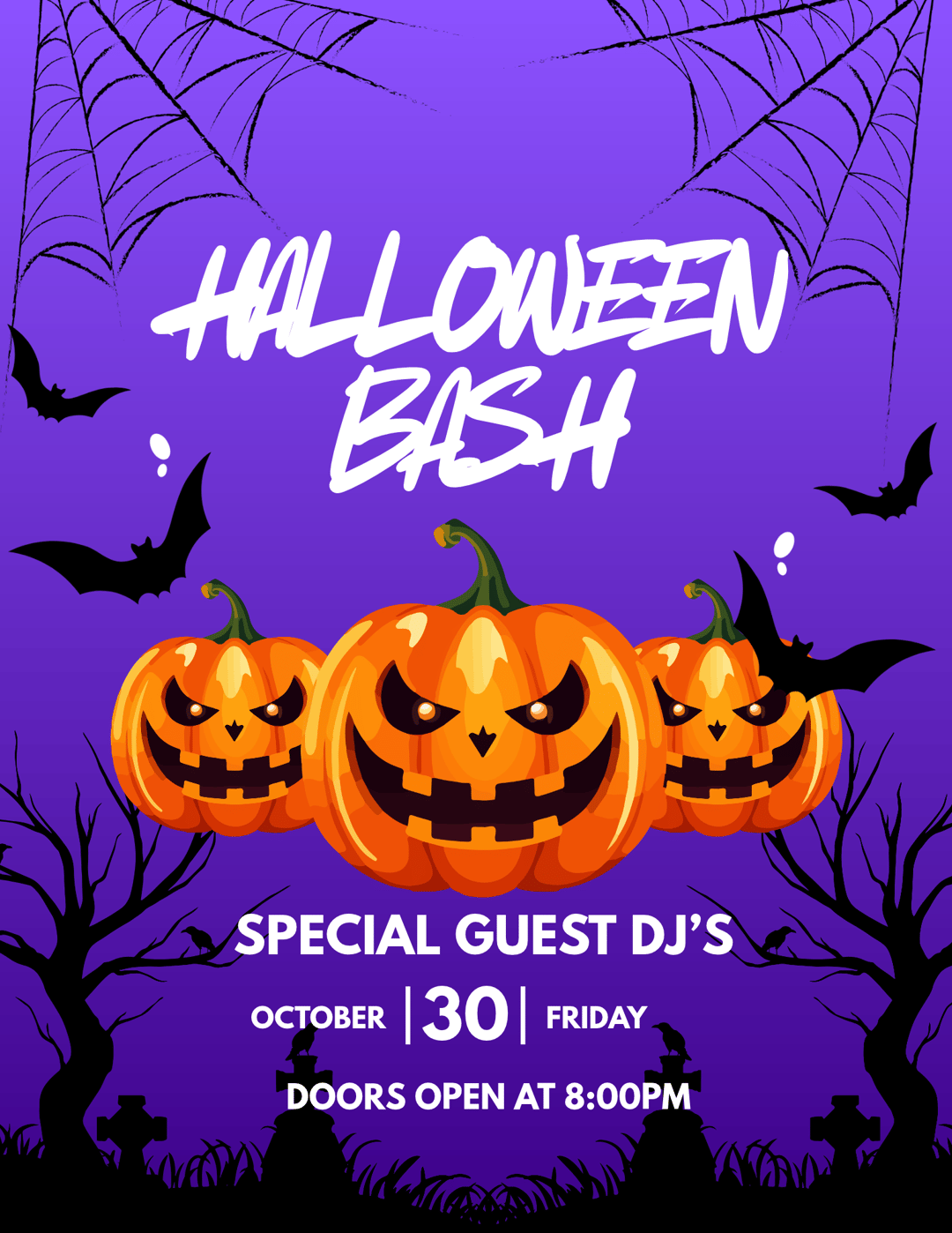 8th Grade HALLOWEEN BASH event flyer