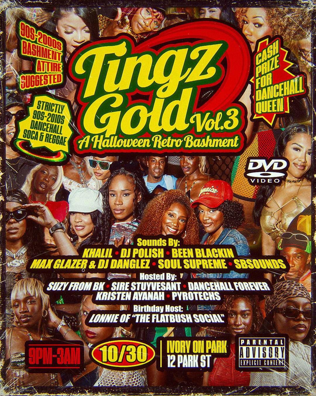 Tingz Gold: A Halloween Retro Bashment event flyer