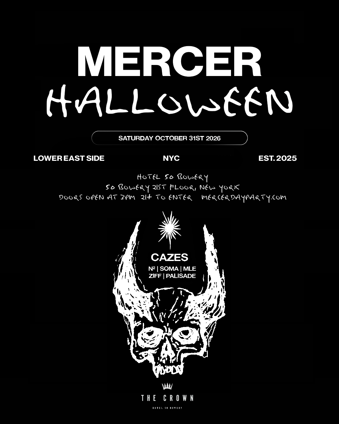 mercer halloween saturday october 31 event flyer