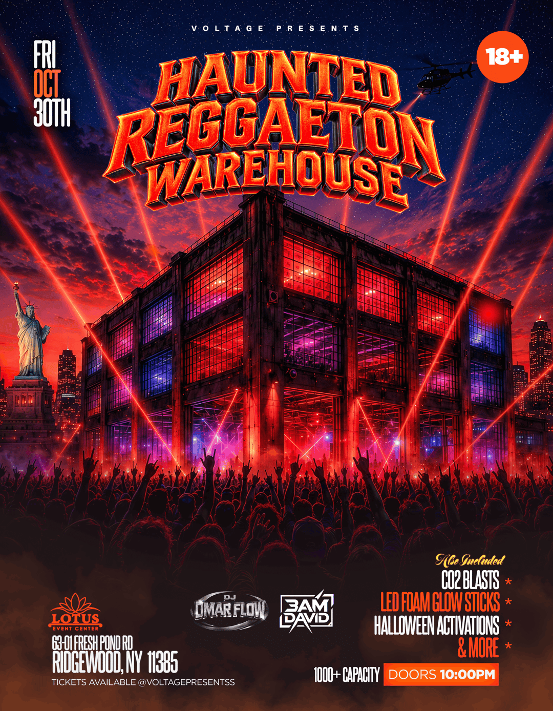 HAUNTED REGGAETON WAREHOUSE (18+) event flyer