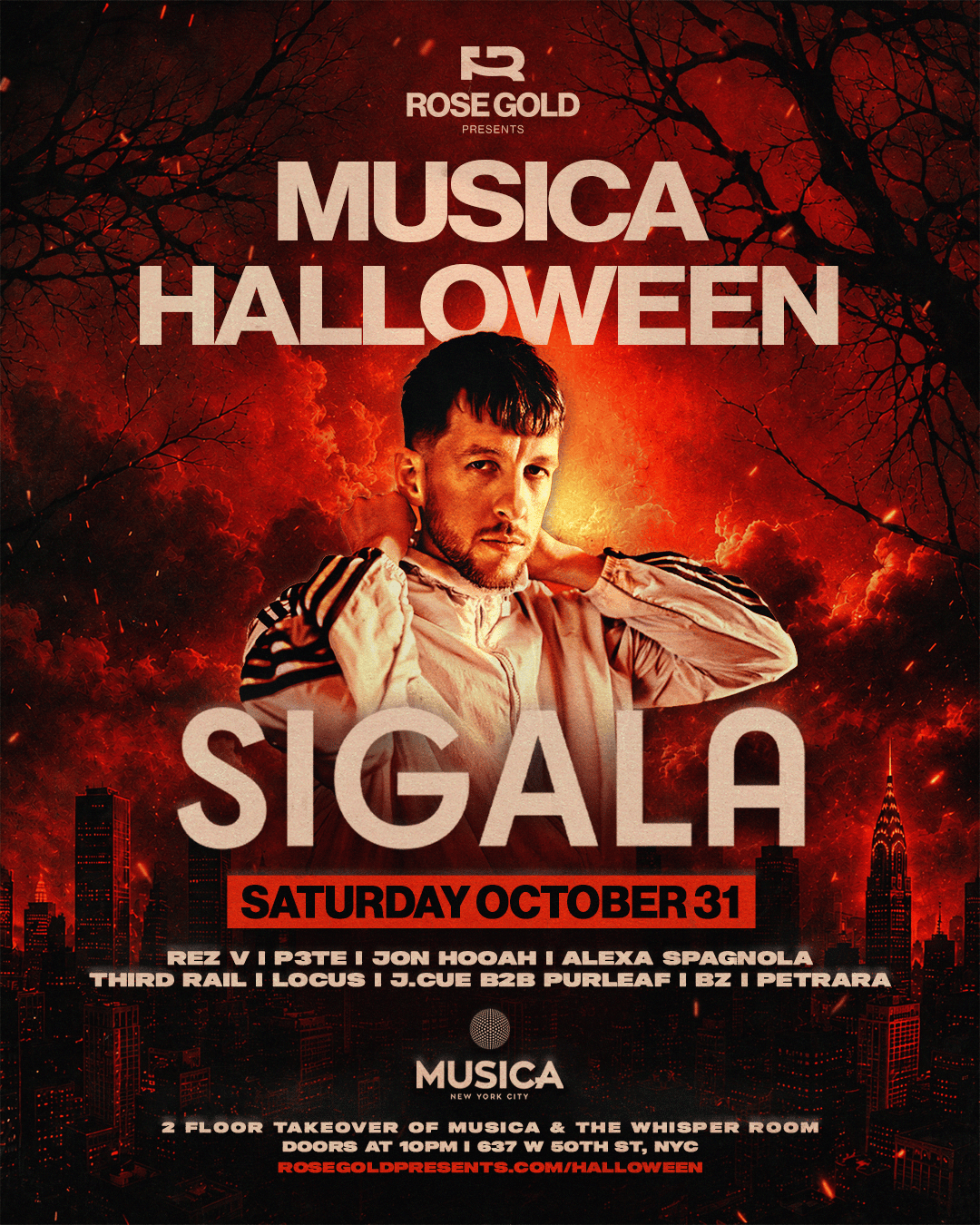 Sigala Halloween at Musica NYC — Oct 31 event flyer