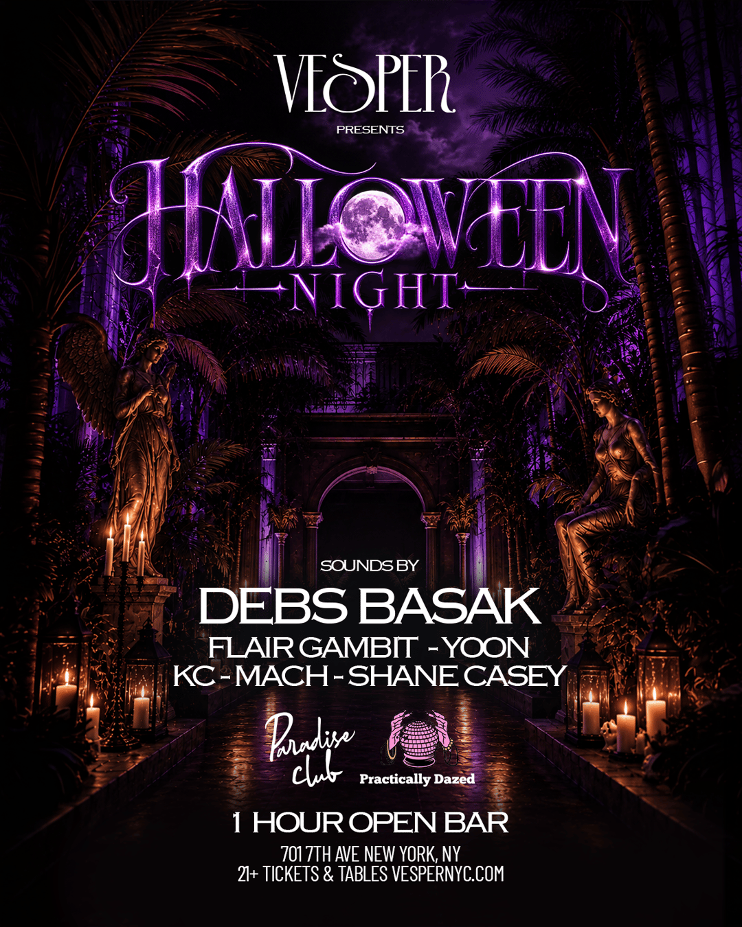 Vesper - Halloween Night At Paradise Club event flyer