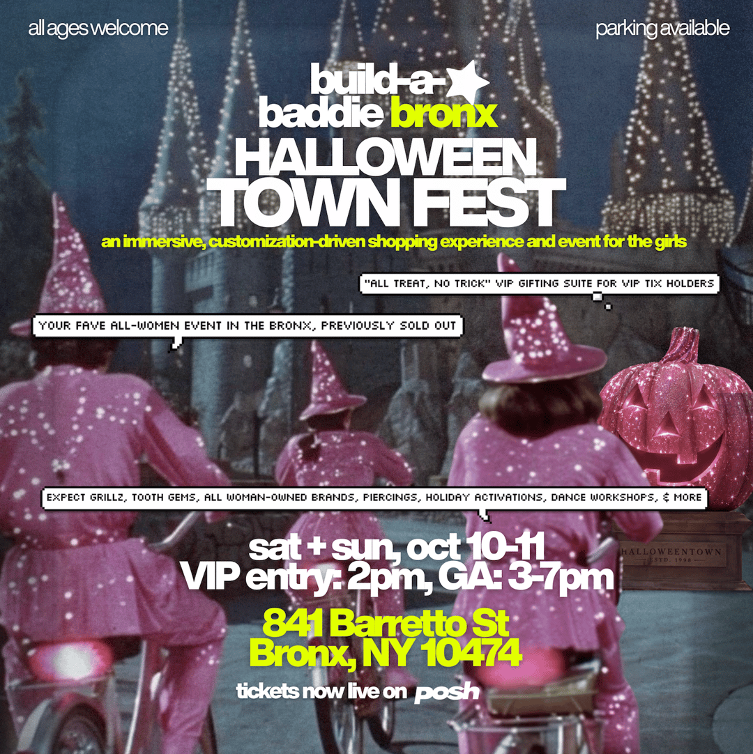 BUILD-A-BADDIE BRONX: HALLOWEENTOWN FEST event flyer