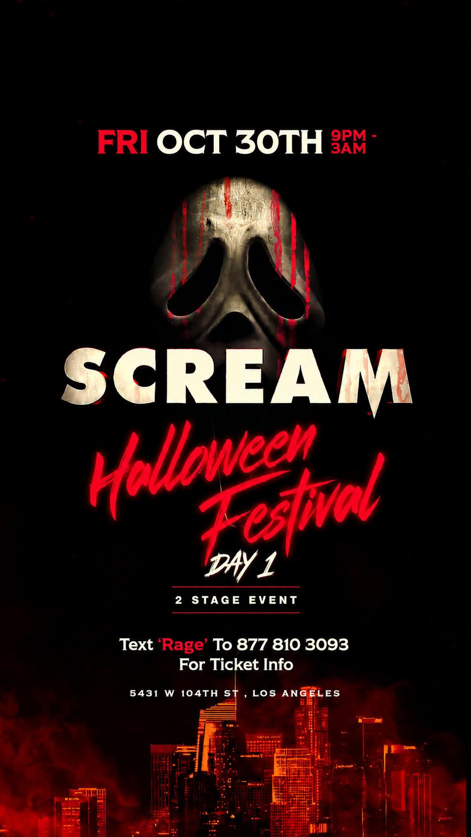 RAGE HALLOWEEN FESTIVAL DAY 1 👻 event flyer