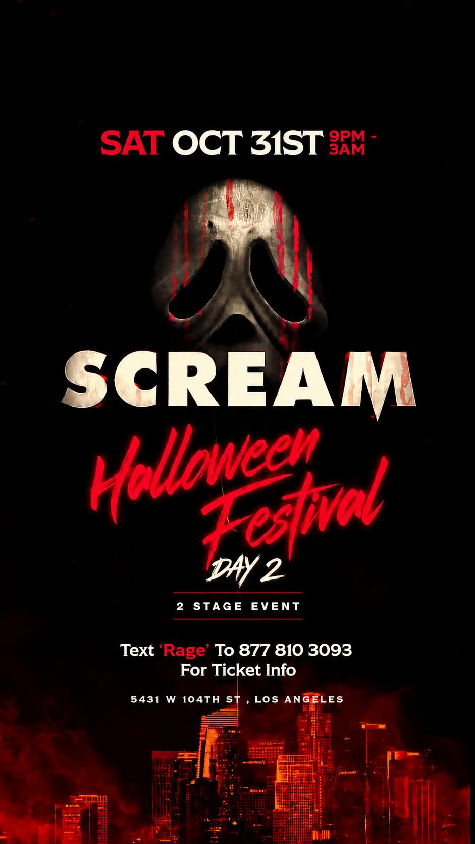 RAGE HALLOWEEN FESTIVAL DAY 2 🔪 event flyer