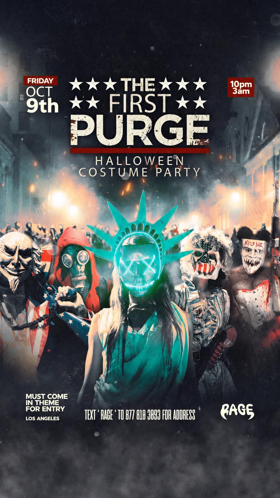 THE 1ST PURGE COSTUME PARTY event flyer