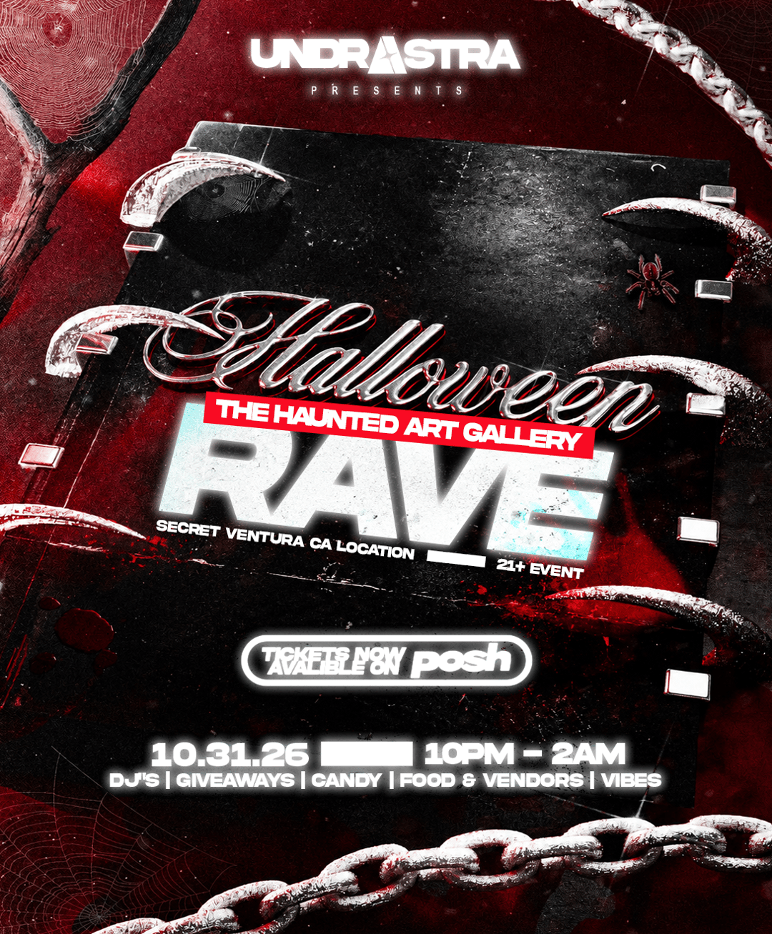 The Haunted Art Gallery  |  Halloween Rave event flyer