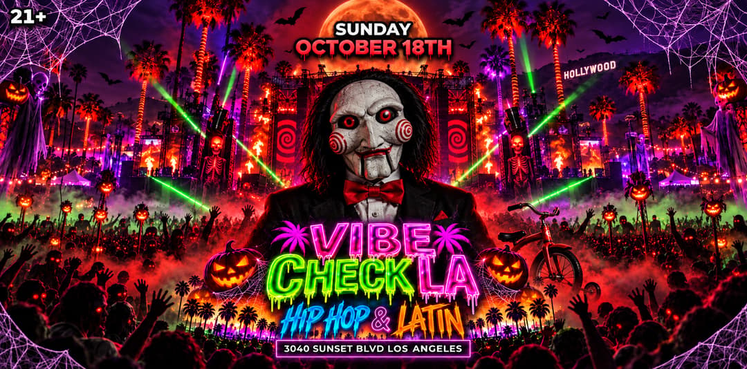 18+   🔪 VIBE CHECK LA: JIGSAW’S HALLOWEEN event flyer