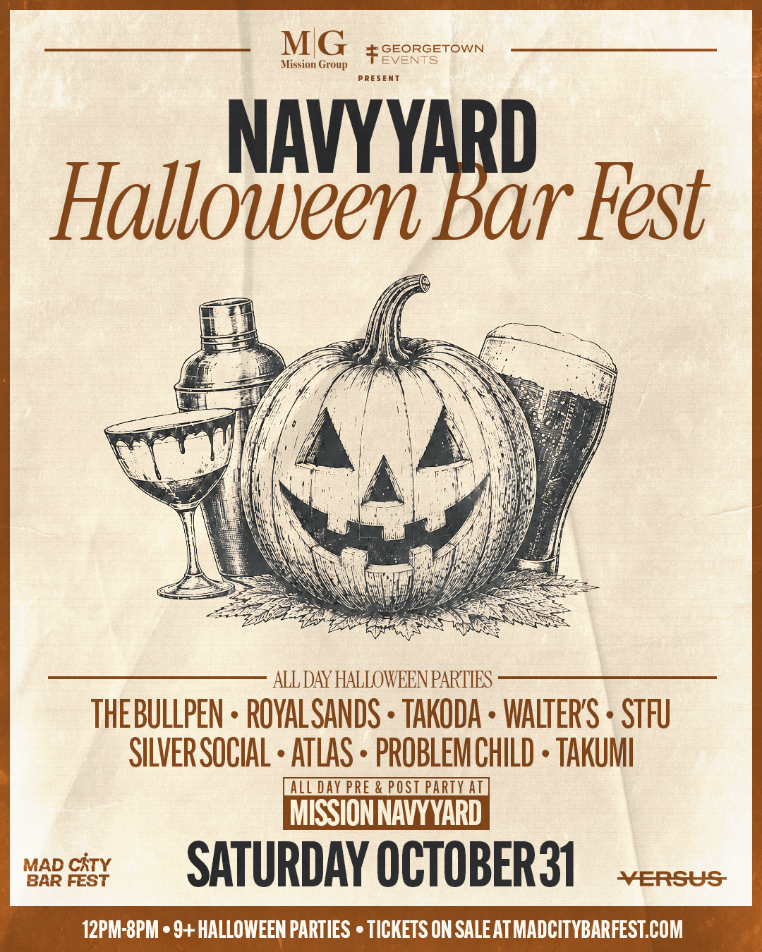 Navy Yard Halloween Bar Fest event flyer