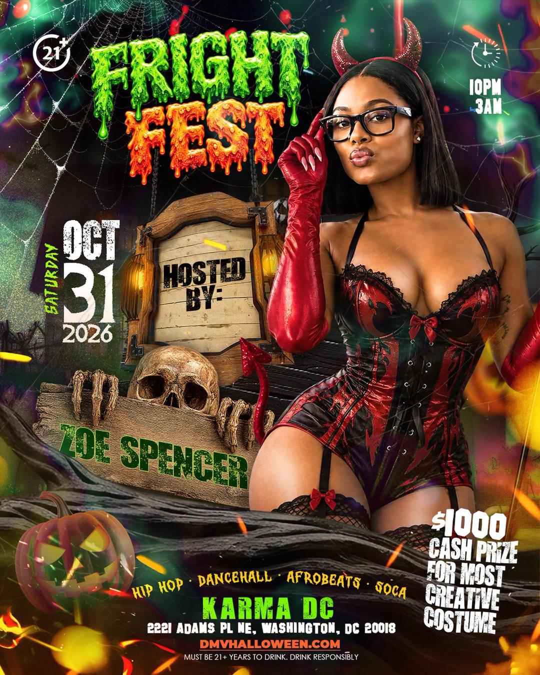 FRIGHT FEST 2026 (INTERNATIONAL HALLOWEEN BASHMENT/FETE) HOSTED BY ZOE SPENCER event flyer