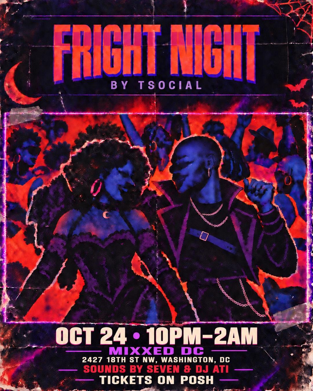 FRIGHT NIGHT by T.Social event flyer