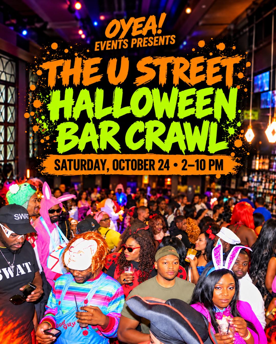 The U Street Halloween Bar Crawl event flyer