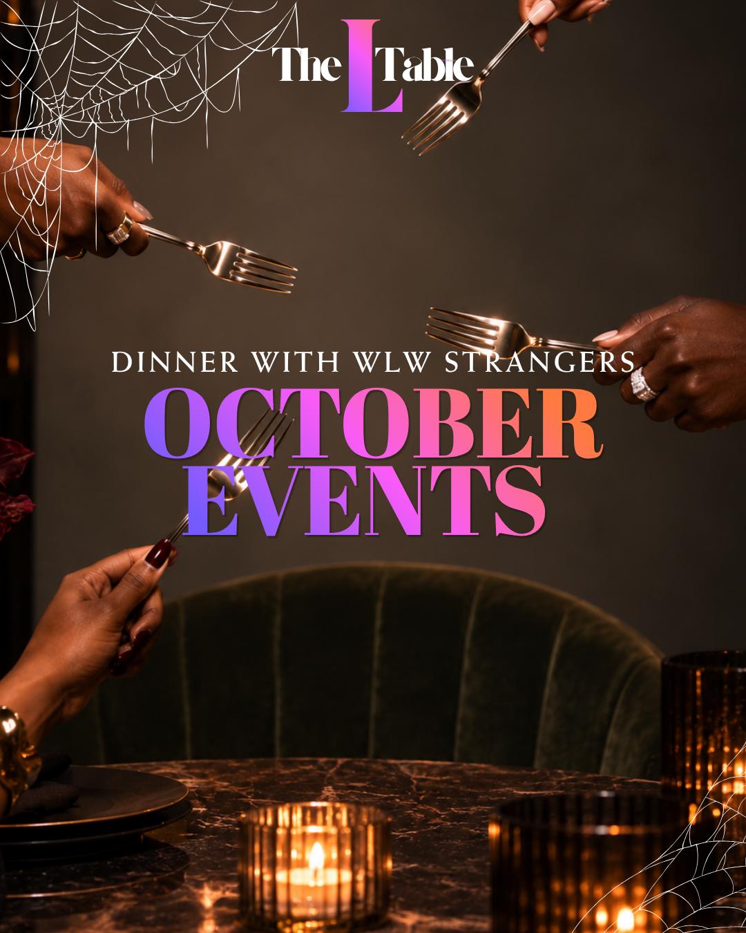 Dallas | Halloween Dinner with WLW Strangers event flyer
