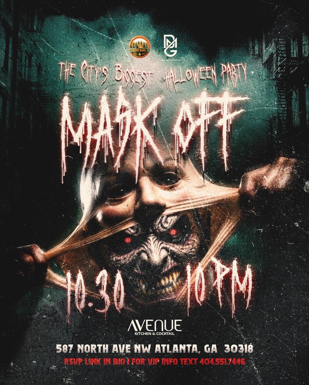 Mask Off : The City’s Biggest Halloween Party🎭 event flyer