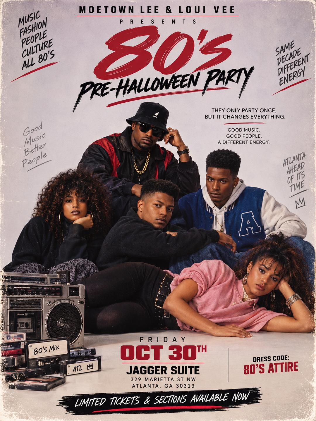 Back To The 80’s Pre-Halloween Party event flyer