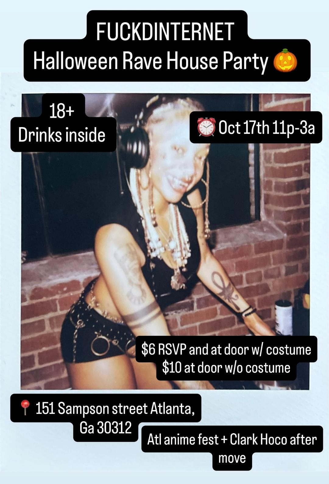 Halloween Rave House Party event flyer