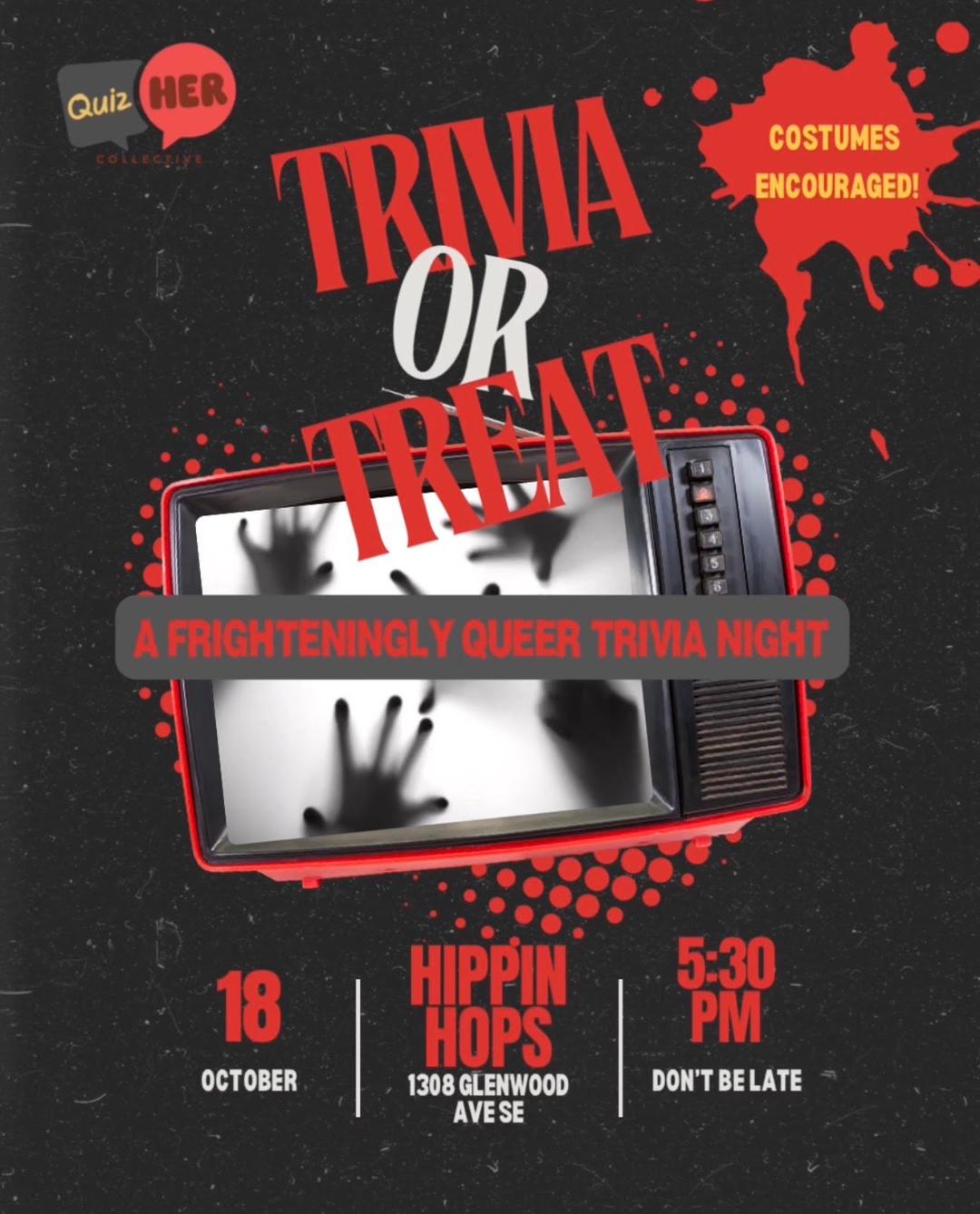 Trivia Or Treat: A Frighteningly Queer Trivia Night event flyer