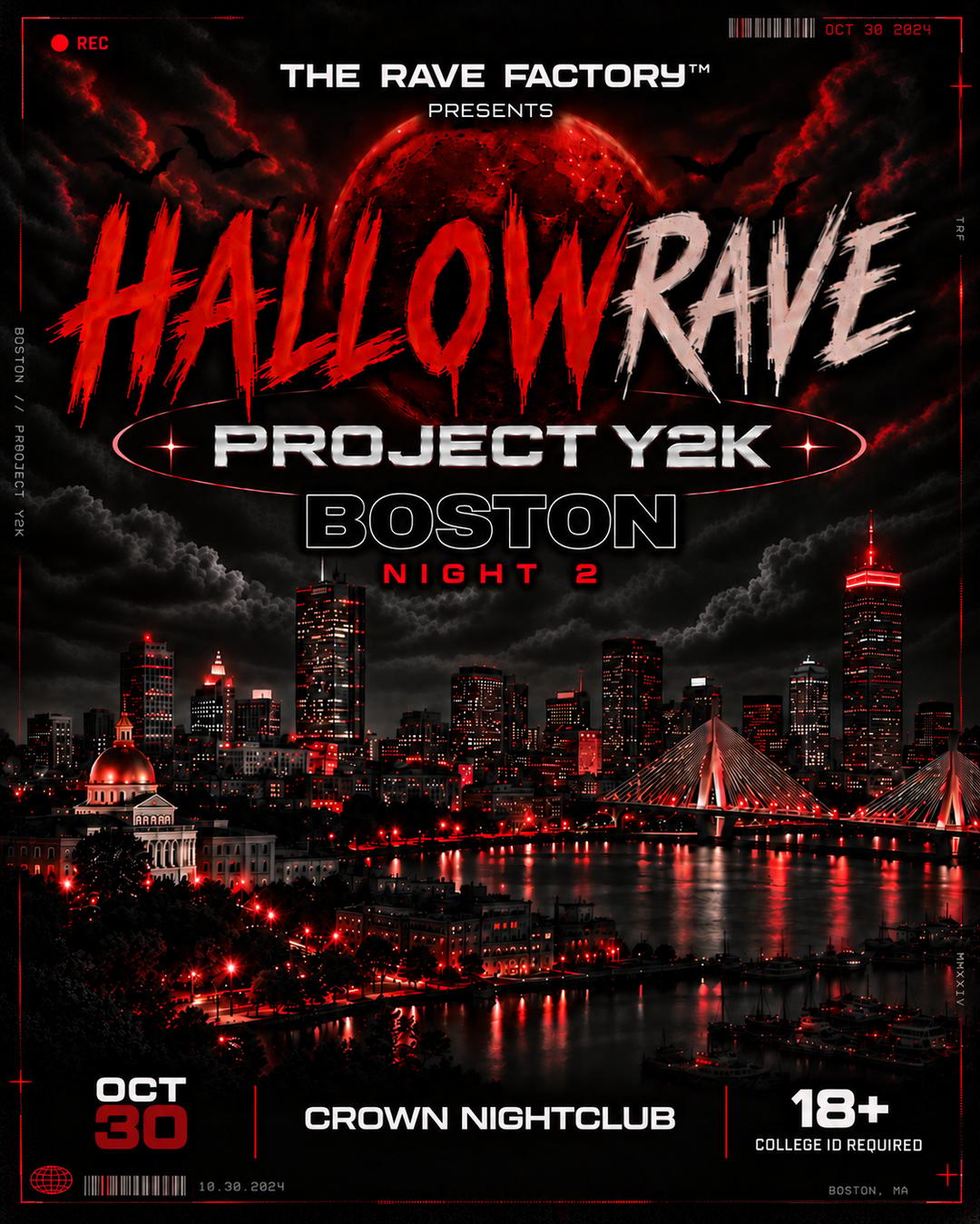 Hallowrave Boston - Project Y2K (18+) event flyer