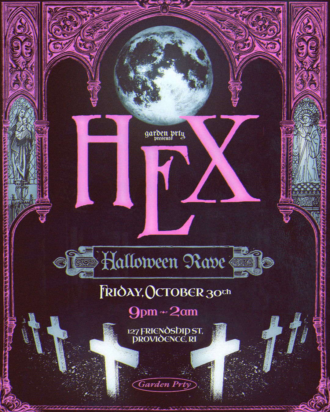 Hex: Halloween Rave event flyer