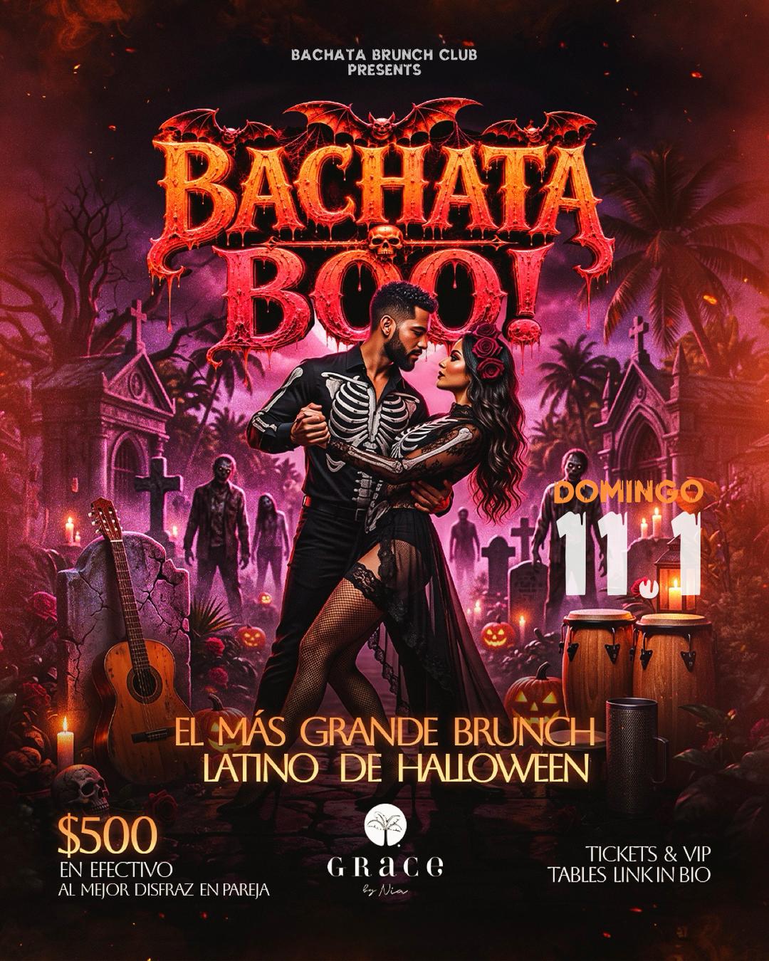 BACHATA BOO 👻 — Halloween Bachata Brunch Club event flyer