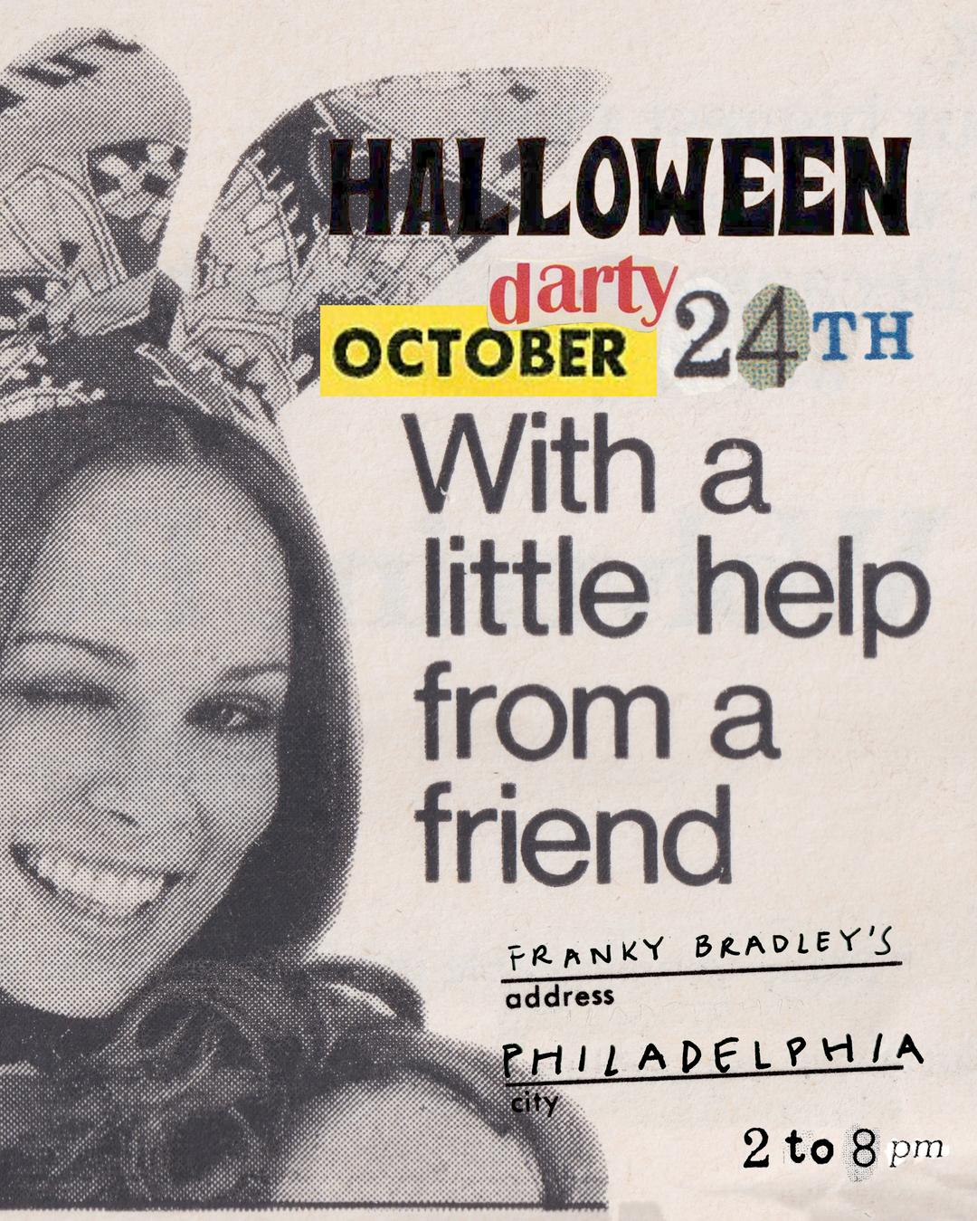 friend of a friend x PHILLY halloween darty event flyer