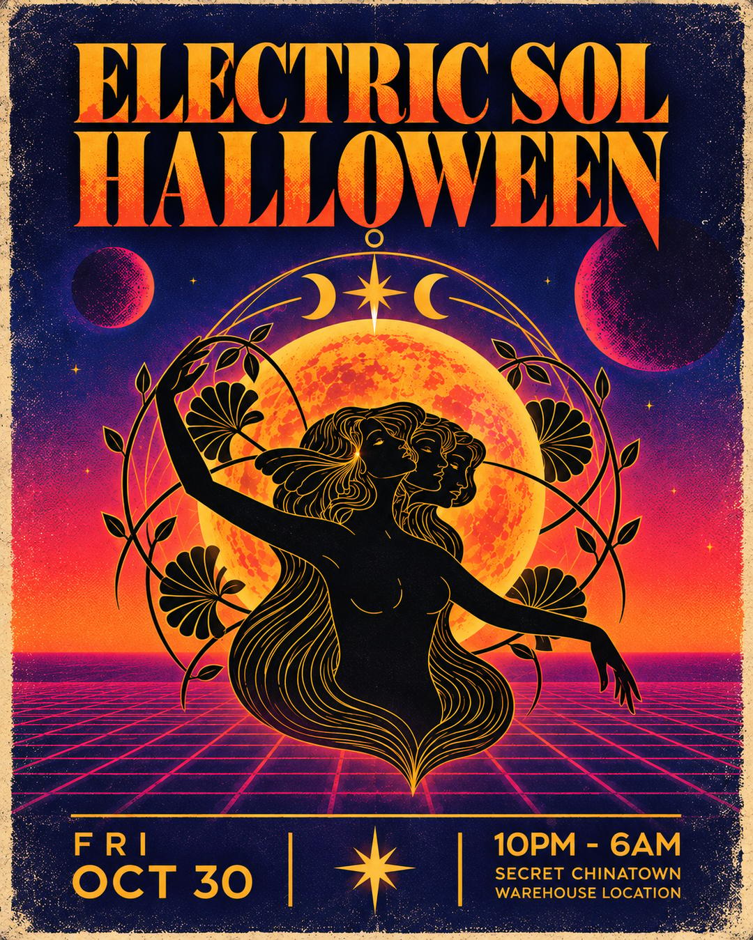Electric Sol Halloween event flyer