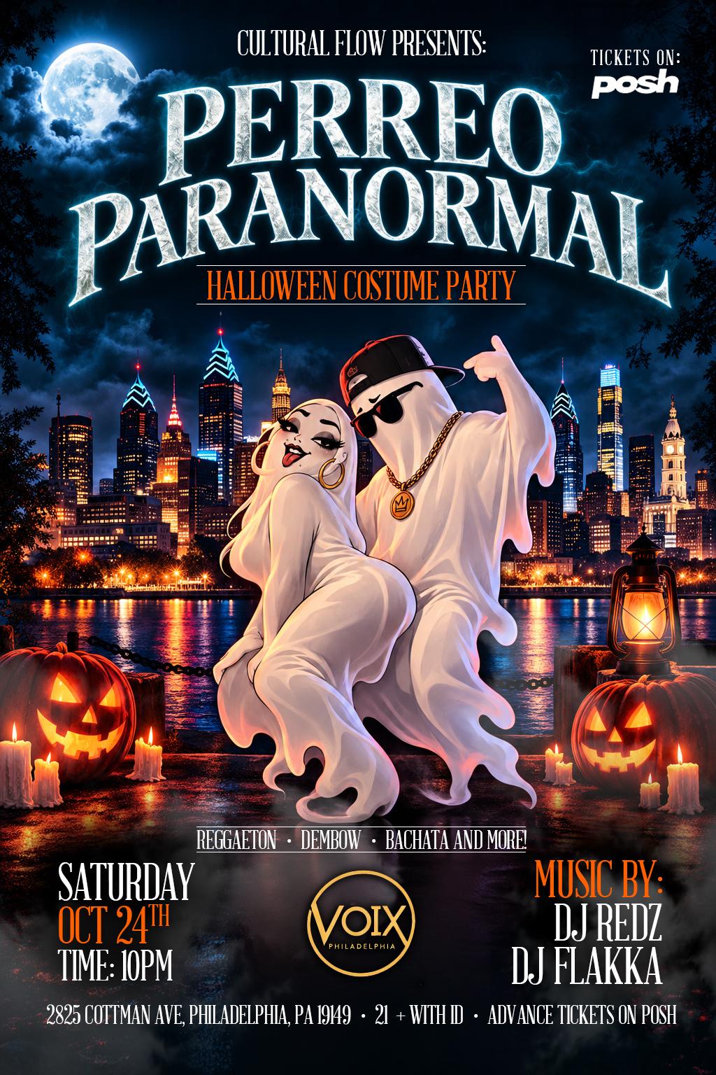 PERREO PARANORMAL: Halloween Costume Party event flyer